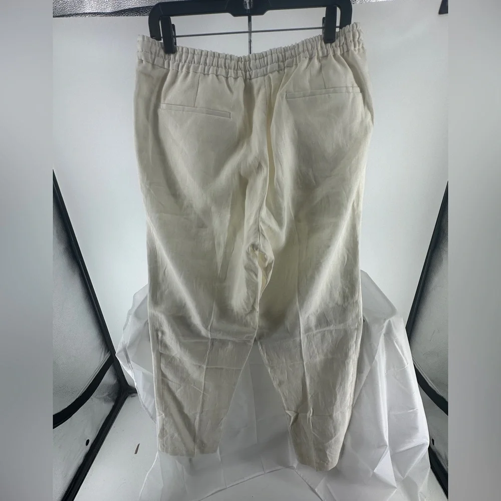 Briglia 1949 white linen pleated trousers